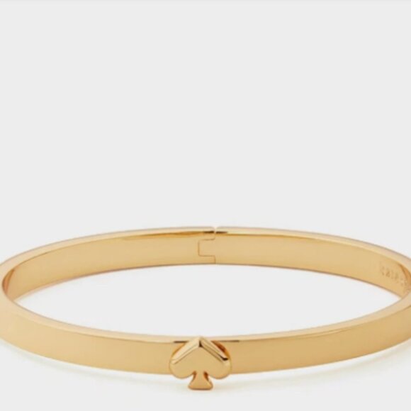 Women's Kate Spade New York Gold-Tone Spade Hinge Bangle Bracelet - Picture 1 of 3